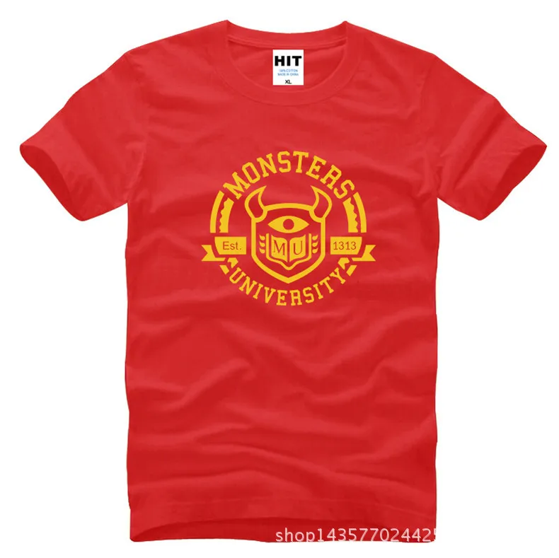 Мужская футболка Monsters с принтом знаков для университетской школы модная мужская