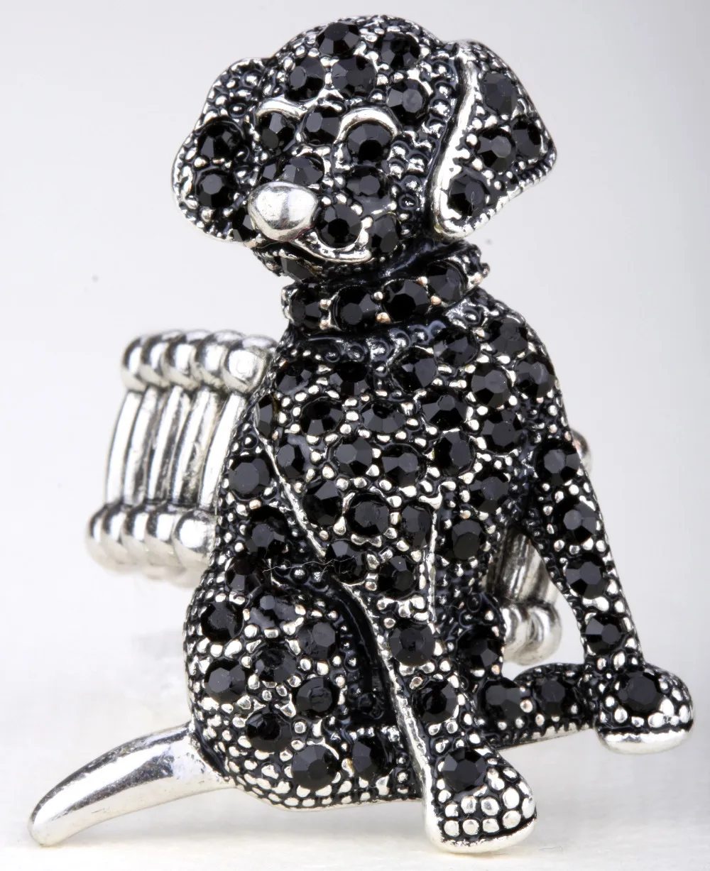 Растягивающееся кольцо для собак женщин с кристаллами милое ювелирное изделие