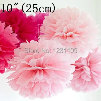 20pcs/lot 10&quot(25cm) mixed color Tissue Paper Pom Poms artificial Flower Balls Party Baby Shower Nursery Wedding Decoration |