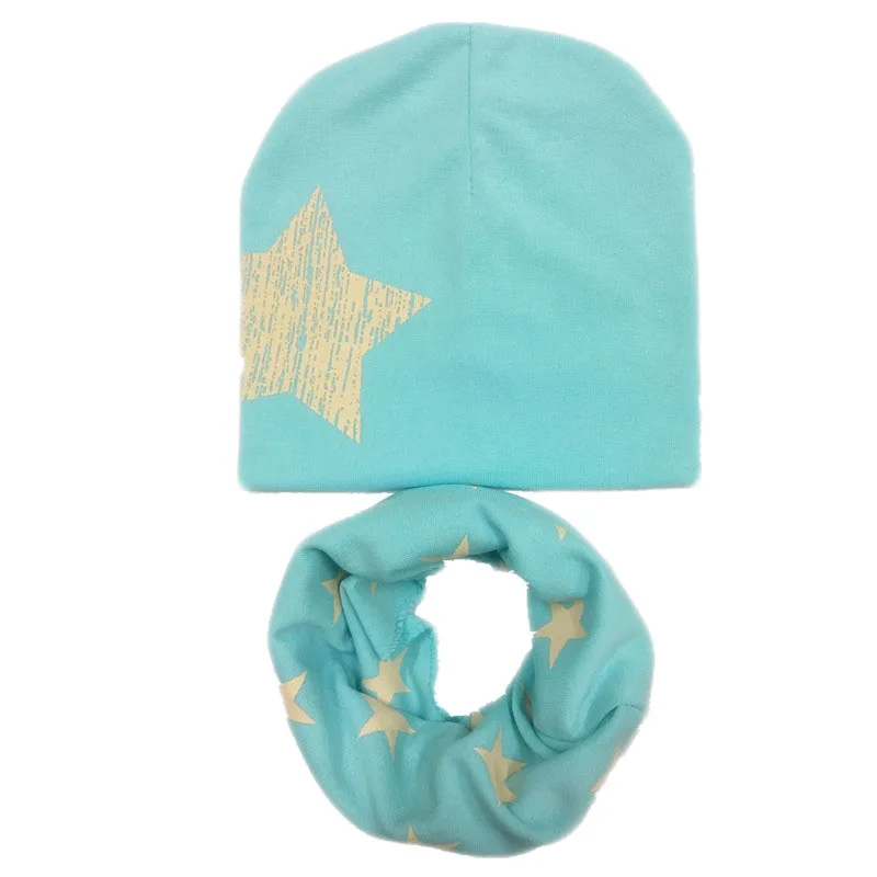 Новинка 2020 года хлопковый теплый весенний детский шарф со звездами + шапка