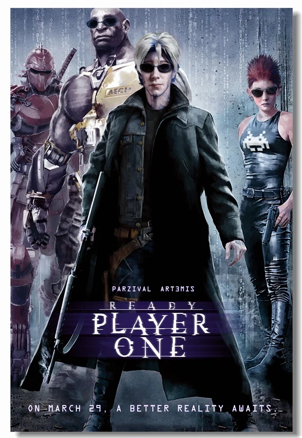 Custom Canvas Poster Wall Decor Ready Player One Wallpaper Sticker Office Mural Bar Cafe Decal #2878# | Дом и сад