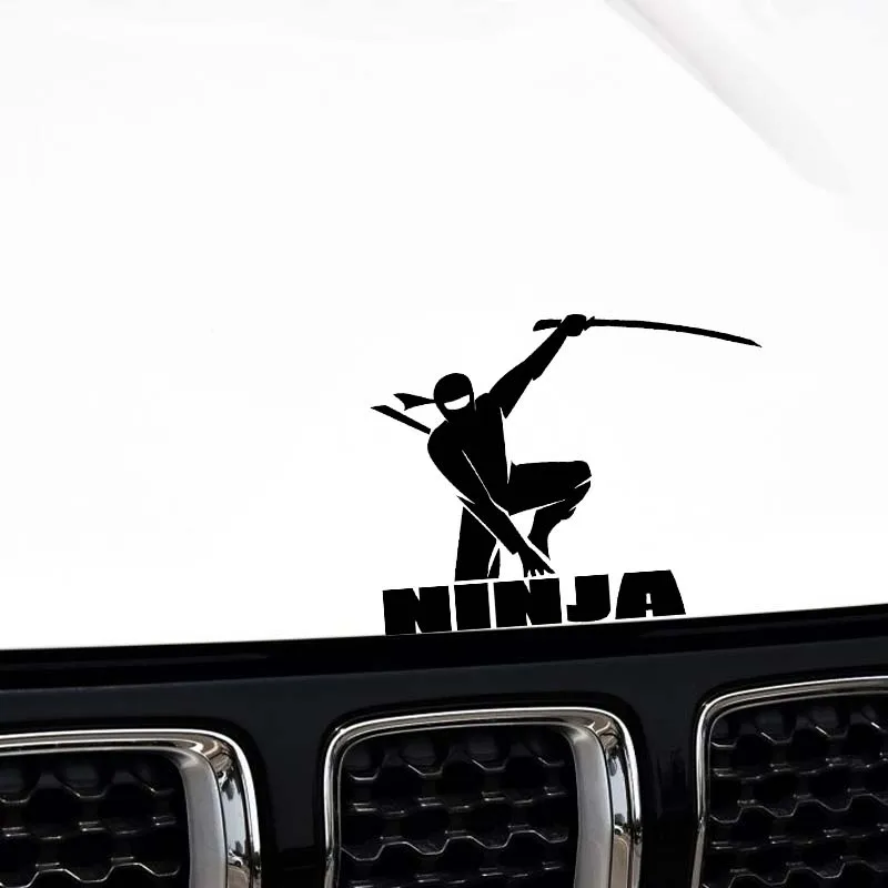 15*11.6CM Ninja Coming Watch Out Warrior Mask Car Sticker Decal Soldier Black/Silver Covering The Body Vinyl c1-7015 | Автомобили и