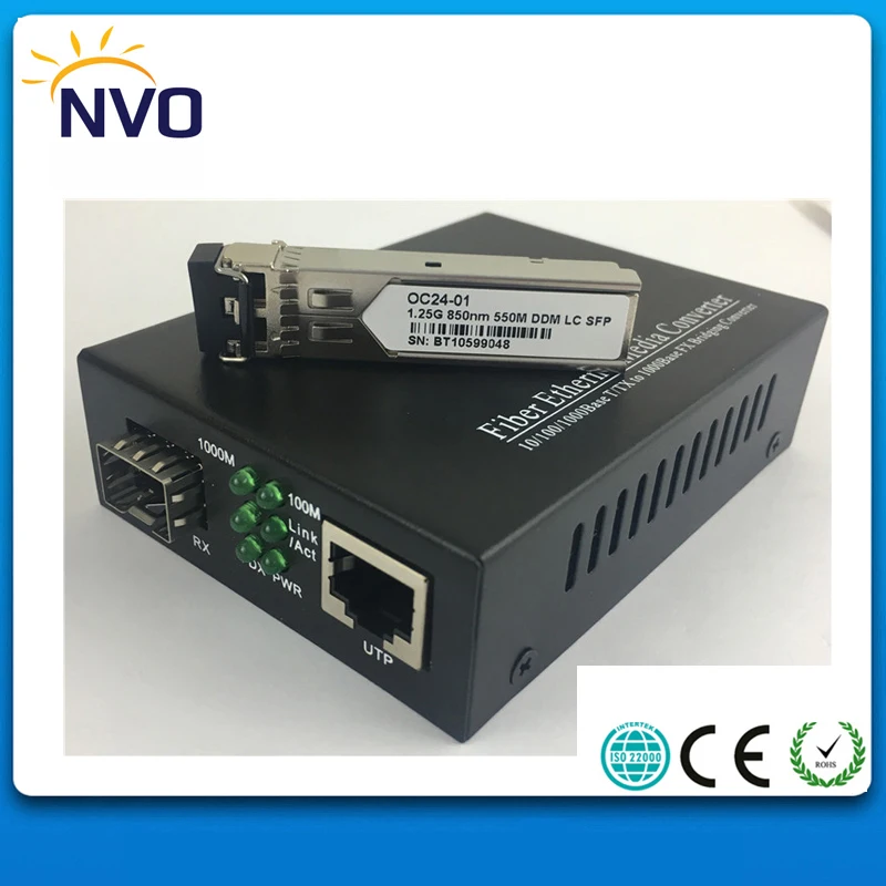 1000 м 1 RJ45 + гигабитный SFP порт Ethernet неуправляемый волоконно-оптический