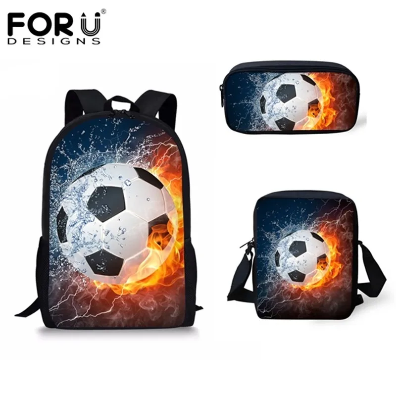 FORUDESIGNS/детские школьные сумки 3D Soccerly/Foot Ball с принтом 3 предмета Книжная Сумка для