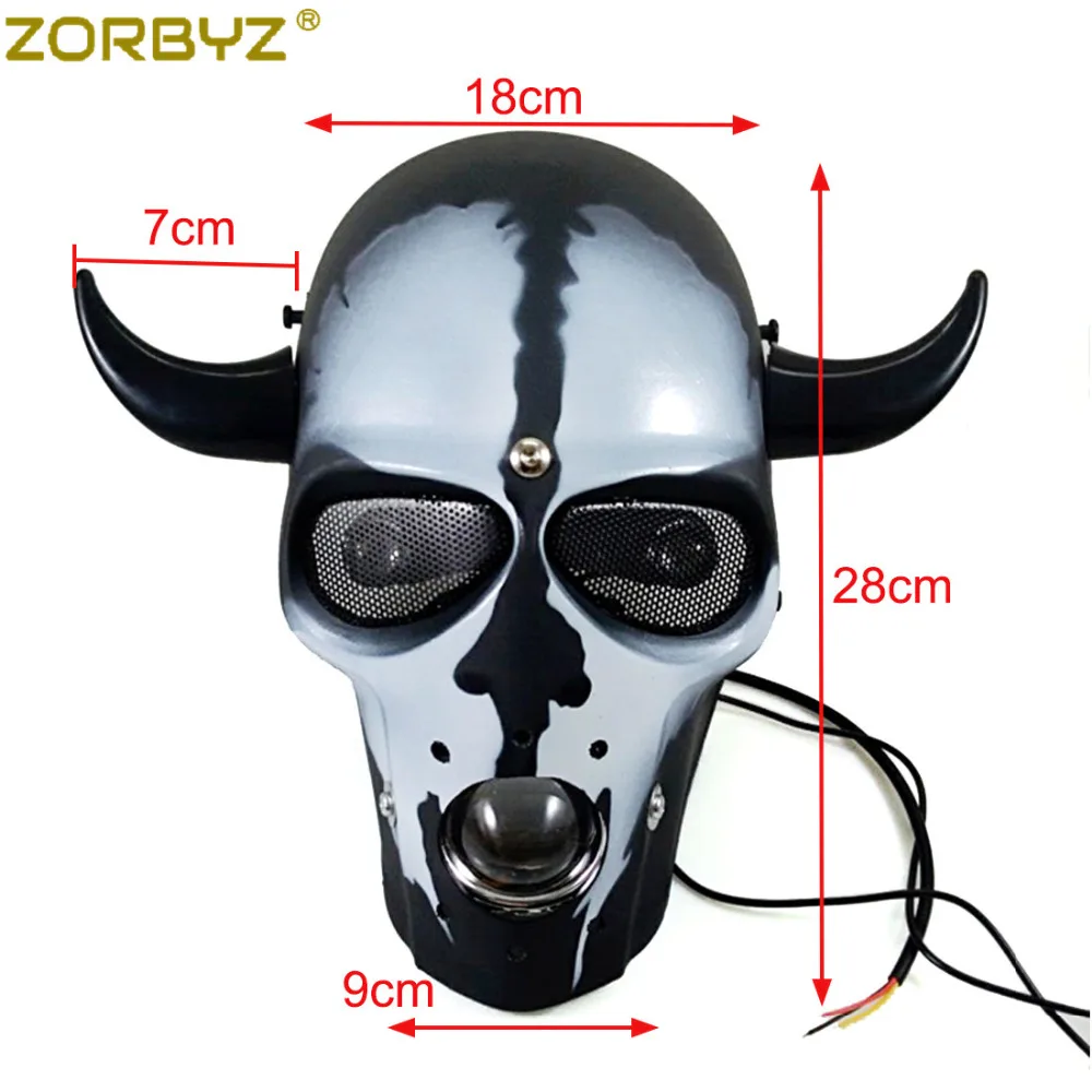 ZORBYZ мотоцикл черный светодиодный в стиле ретро с черепом фара лампа креплением