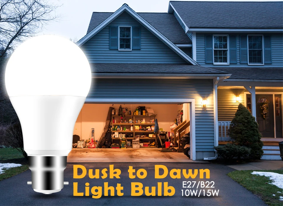 B22 лампочка со светодиодным датчиком Dusk to Dawn лампочка 10 Вт 15 Вт AC220V 110 В IP44 открытый крыльцо огни дневной Ночной свет умный Авто Вкл/Выкл лампа