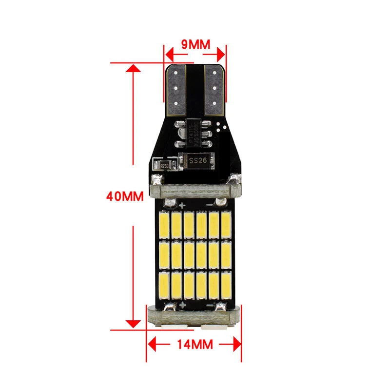 50 шт. светодиодсветодиодный лампы для задсветильник хода T15 W16W 920 921 912 Canbus 4014