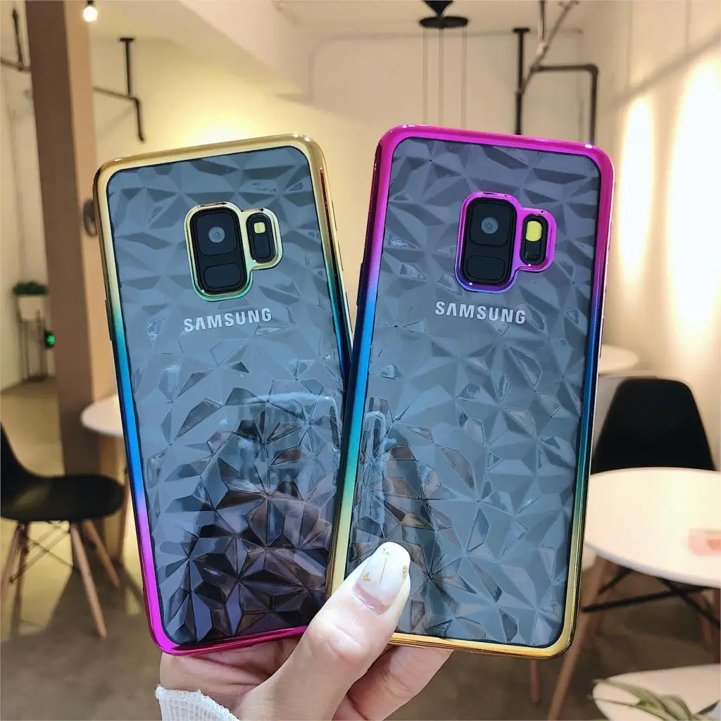 Ромбовидный узор градиент Edge чехол для samsung Galaxy S9 плюс A70 A50 A40 A30 A20 A10 M10 M20 S10 S8 J7 Neo A9