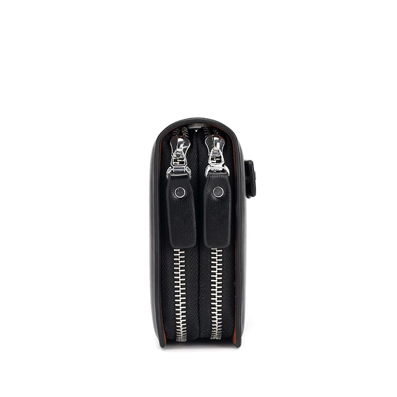 Деловой мужской кошелек Длинный дизайнерский кожаный на двойной молнии