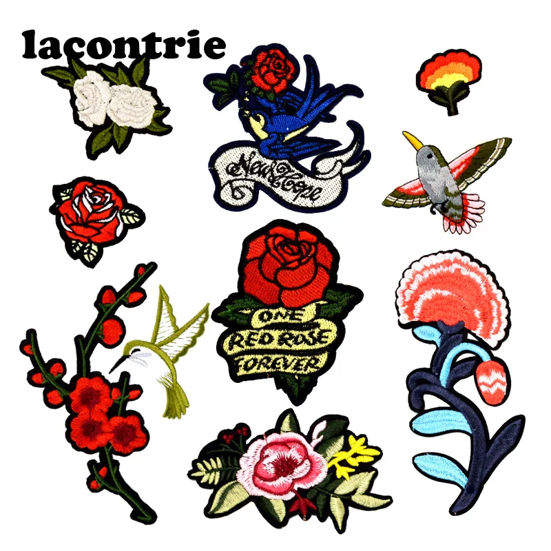 Цветочные комбинированные нашивки для одежды патчи утюга разные наклейки