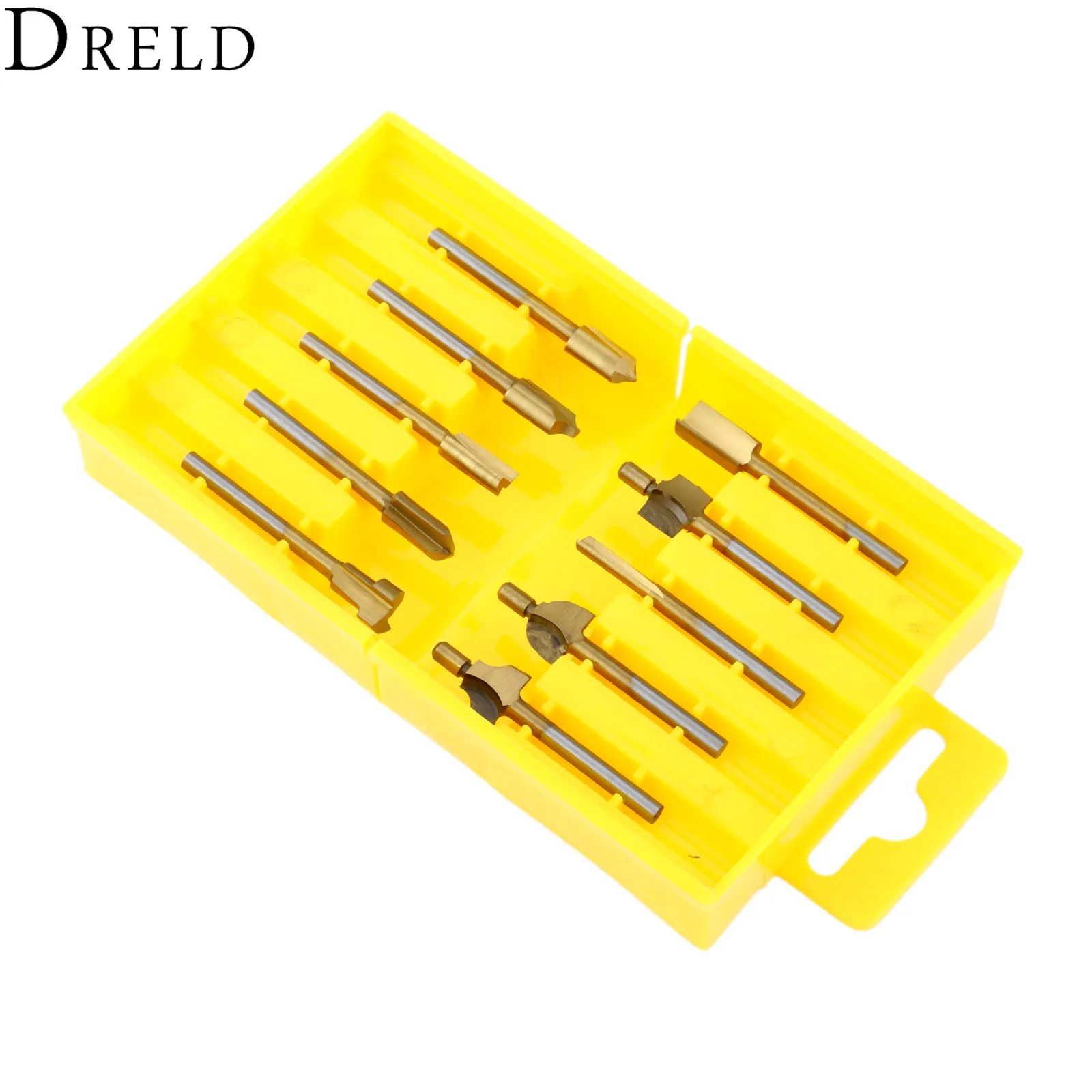 DRELD 10 шт. 1/8 "Хвостовик HSS деревообрабатывающие фрезы Деревообрабатывающие