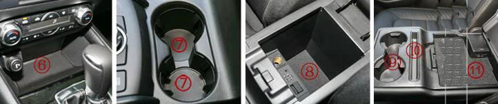 Car Door Gate Slot Mats Cup Armrest Storage Pad Mat For Mazda CX-5 2017 2018 2019 2020 | Groove