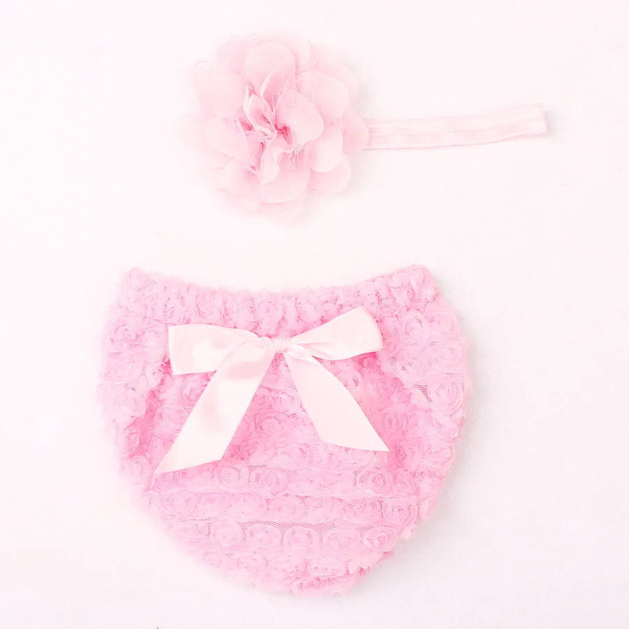 Детские кружевные трусы и повязка на голову с рюшами для девочек комплект