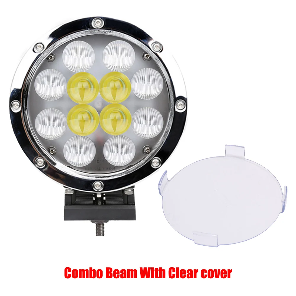 Combo Clear cover " дюймовый светодиодный фонарь для вождения 60 Вт круглые светодиодные фонари для внедорожников 4D объектив для ATV UTV cart lighting trucks Pickup 4x4 дорожных фонарей x2pcs - Цвет: Combo Clear cover