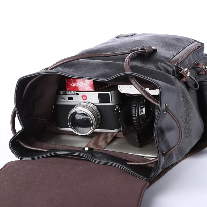 moyyi famous brand school style leather backpack bag for college simple design men waterproof casual daypacks mochila 2021 free global shipping