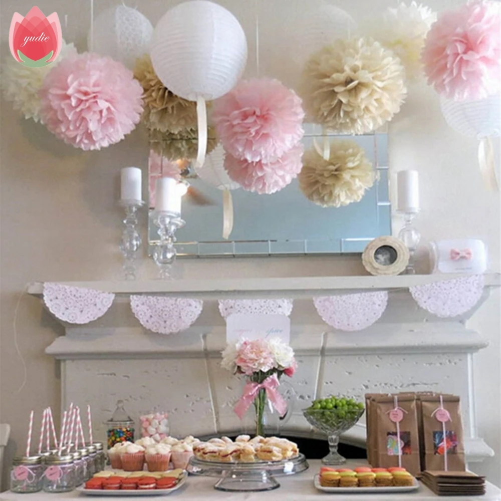 Помпоны 1 шт 30 см тканевые бумажные шарики из искусственных цветов свадебные