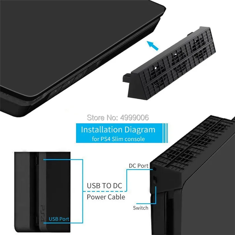 Для PS4 тонкий кулер, охлаждающий вентилятор для PS4 тонкий USB внешний 3 вентилятор Супер Turbo Контроль температуры для Playstation 4 вертикальная подставка