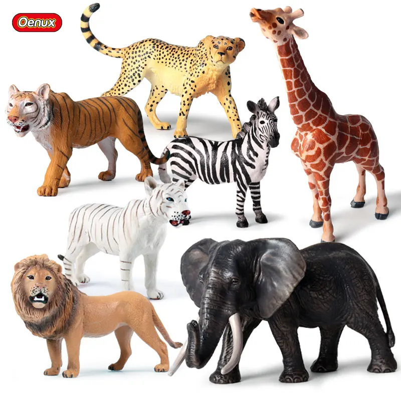 

African Wild Zoo Lion моделирование животных Тигр Слон фигурка модель Фигурка развивающие игрушки подарок на день рождения для детей