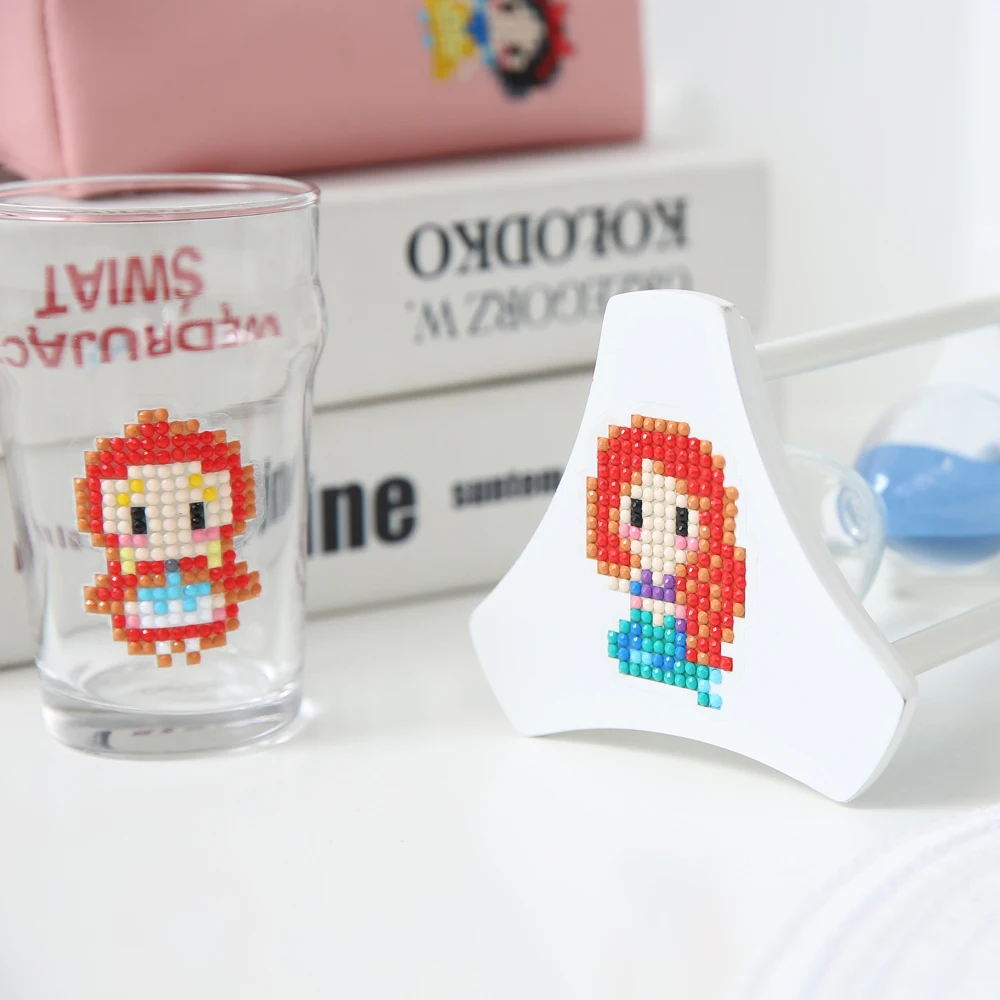 DIY мини-узоры Алмазная Вышивка Принцесса Алмазная картина для детей круглая Алмазная наклейка для чашки книги украшения телефона