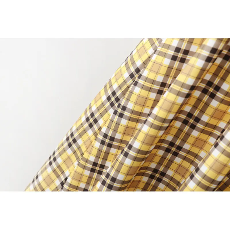 new 2019 plaid women dress spaghetti strap sleeveless a line long dresses summer yellow fashion party maxi chic ladies vestidos | Женская