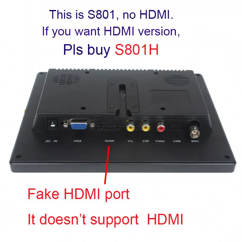 Eyoyo S801 Портативный 8 дюймов TFT ЖК-дисплей Цвет HD Безопасности Мониторы Экран VGA BNC