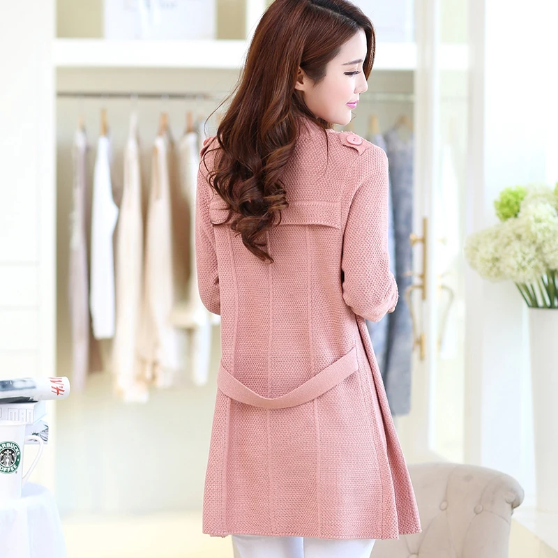 Осенняя и зимняя одежда новый женский вязаный кардиган с длинными рукавами