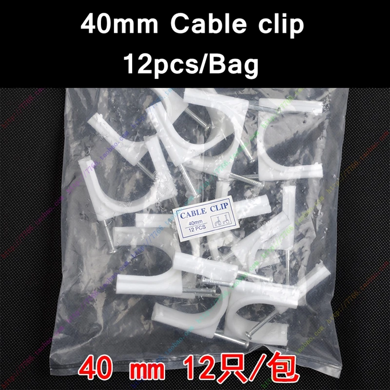 

12PCS/LOT ReadStar Round cable nail clips 40mm accord with CE ROHS 55# steel nail PE clips wholesale cable clips