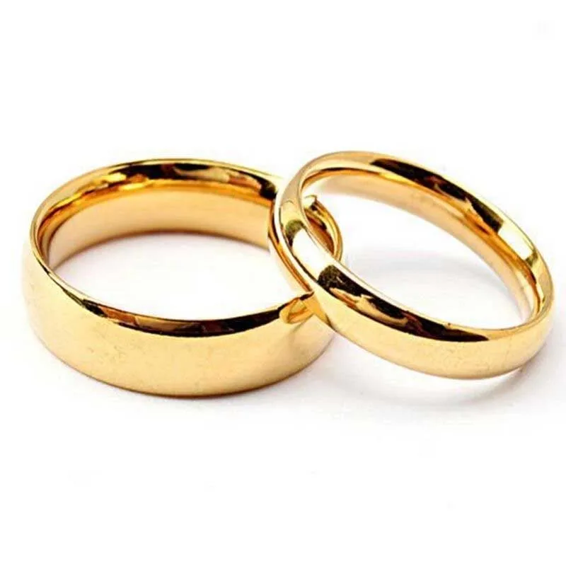 Couple Rings Titanium Steel Rose Gold Anti-allergy Smooth Simple For Women Men Valentine's Day Jewelry Gift Hot Sale Size 6-12 |