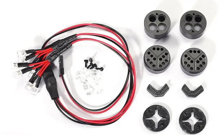 Масштаб 1/10 RC 4X4 JK гусеничный Грузовик JEEP Wrangler TOPFIE SEMA передние светодиодные фары