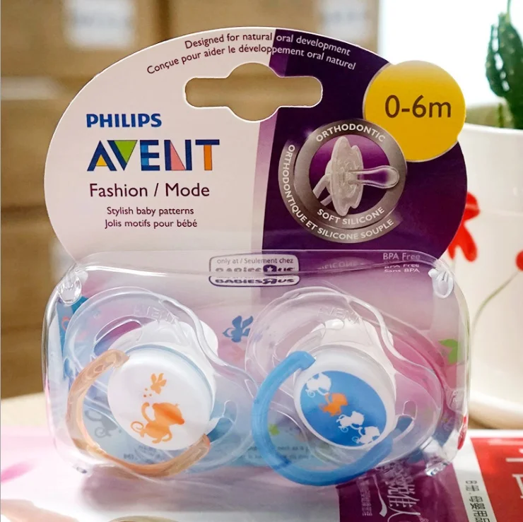 Avent пустышки без BPA Avent Ортодонтическая пустышка Avent Freeflow Силиконовые Пустышки 0-6 месяцев 2/упаковка - Цвет: Темно-серый