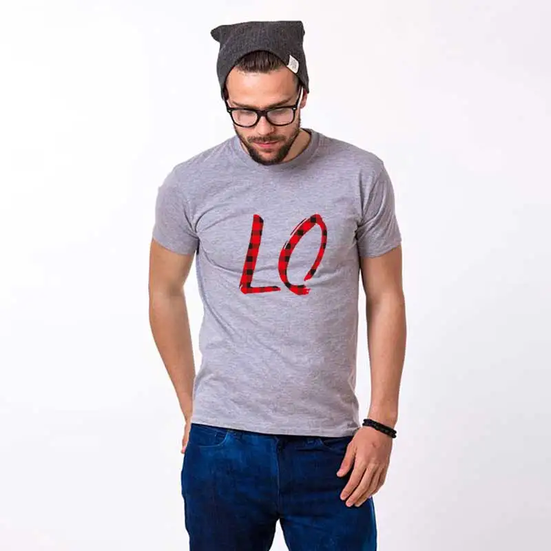 style 1 Модная Новая Стильная летняя футболка с надписью Love для женщин, повседневная хлопковая футболка для мужчин и женщин, футболки для пар, топы, одежда для влюбленных - Цвет: style 1