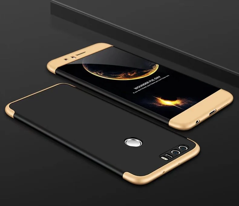 Роскошный противоударный 360 Защитный пластиковый чехол для huawei Honor 8 Lite, Жесткий Защитный матовый Силиконовый чехол на заднюю панель для Honor 8, бампер