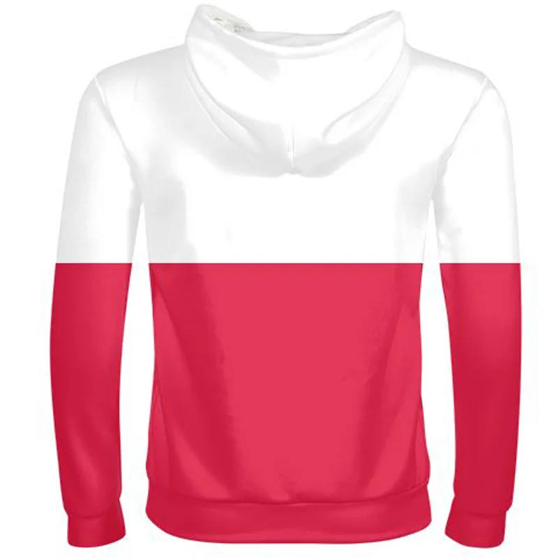 Польская мужская толстовка с номером имени на молнии государственным флагом