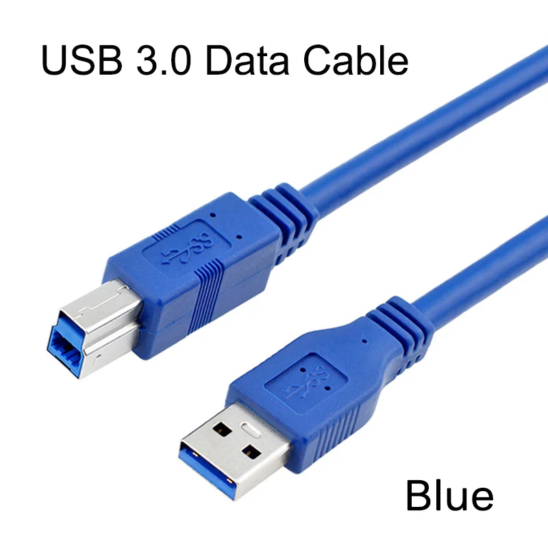 EGRINCY USB кабель для принтера тип A папа-B папа сканер USB 3,0 2,0 удлинитель для принтера Canon Epson hp HDD Кабель для принтера - Цвет: USB 3 0 Blue