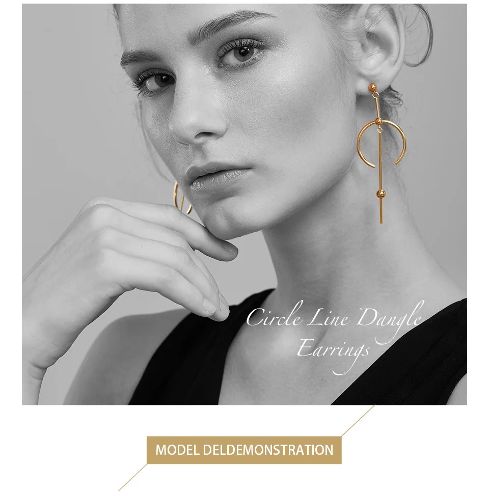 Enfashion круглые свисающие серьги, серьги золотистого цвета из нержавеющей стали, висячие серьги для женщин, длинные серьги, ювелирное изделие brinco