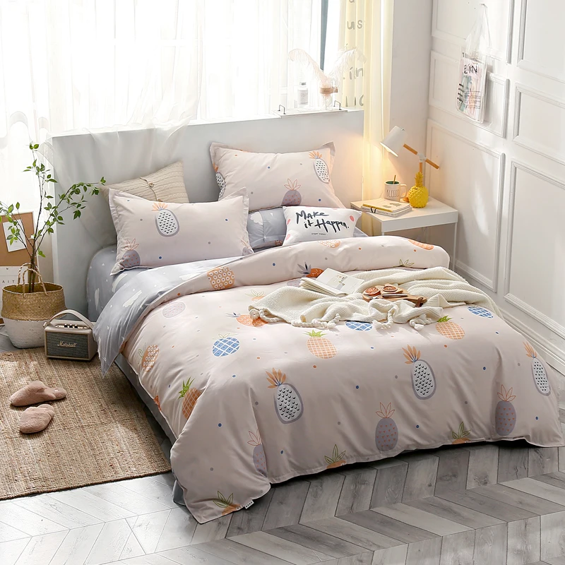 Slowdream Pineapple Pattern Bedding Set Bedspread Double Queen King Size Duvet Cover Comfort Bedclothes Home Textiles Sheet | Дом и сад