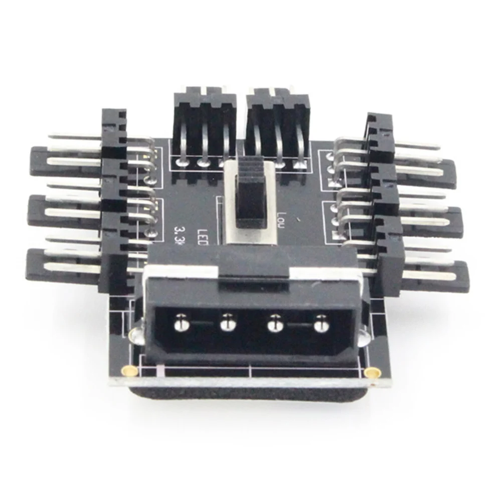SATA 4pin самоклеющиеся Fan Hub 8-way компьютер аксессуары Professional с Светодиодный