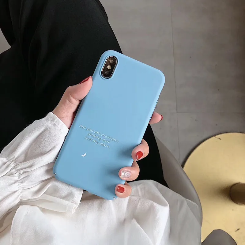 Твердый цветной чехол для телефона в стиле ретро с буквами Корейском iPhone 7 Puls 6 6S 8 X