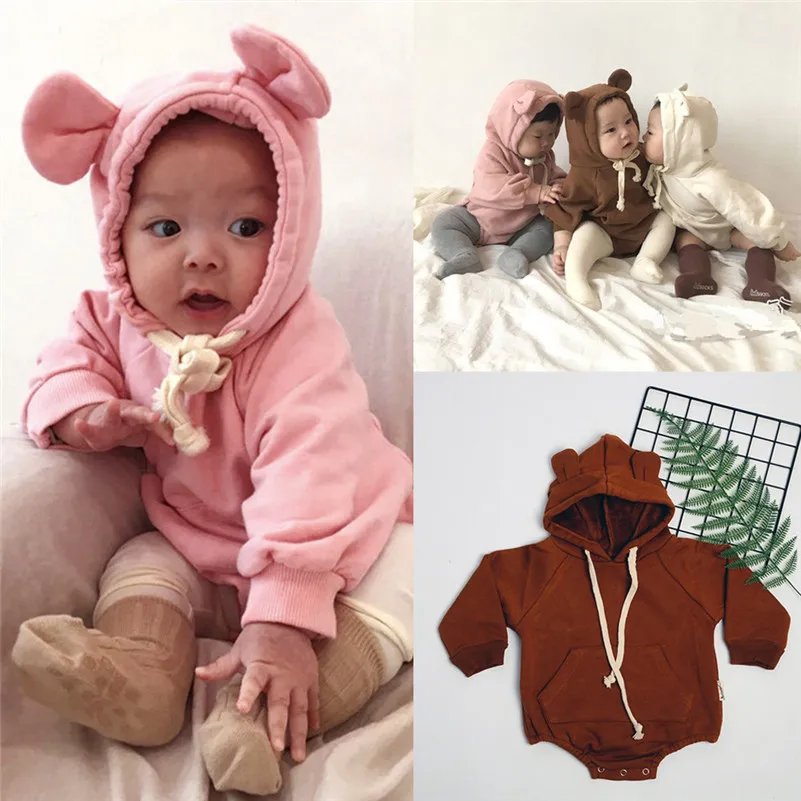 

Newborn Baby Infant Girl Boy Winter Hooded Ear Cloak Bodysuit Clothes Veste Pour enfant For childrenboy girl C3