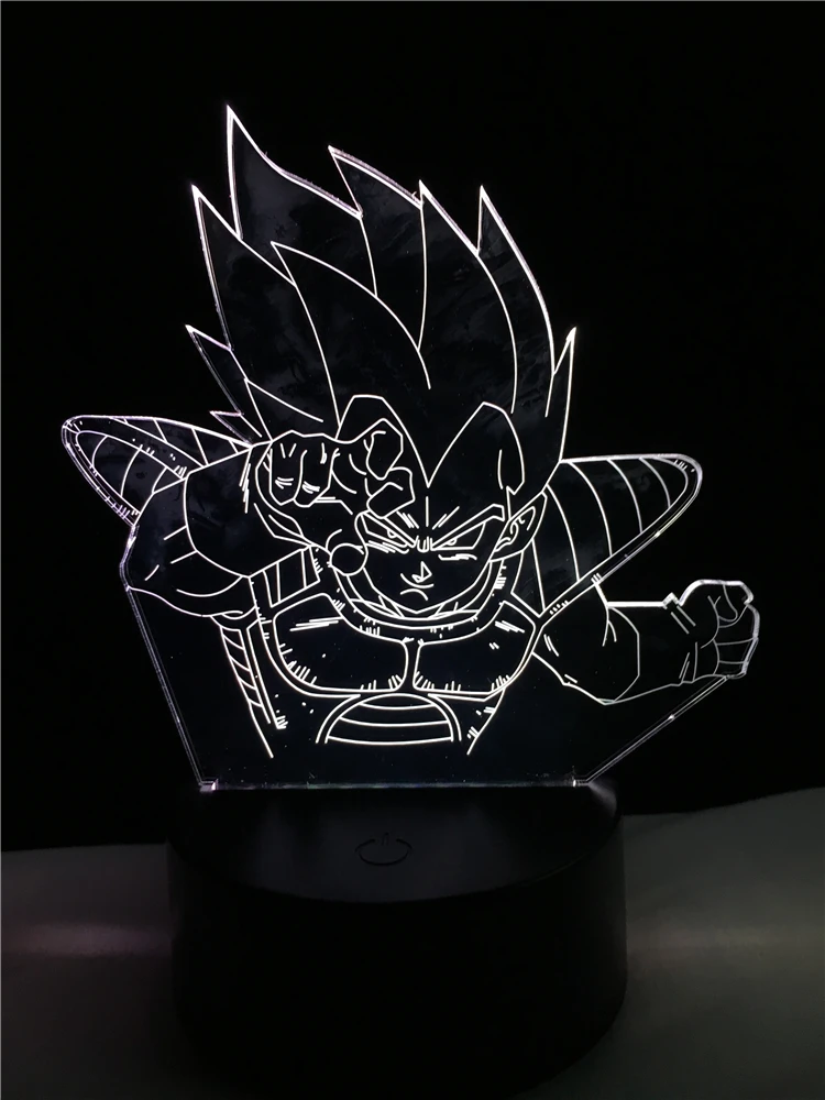 Dragon Ball Z сайан вежета USB светодиодный 3D лампа многоцветный Ночник декор настольное освещение подарок для спальни растительное безумье Rampage