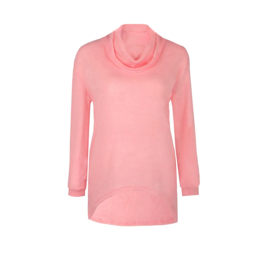 2017 Casual Wild Wear Solid Female Pullovers Full Sleeve Turtleneck Autumn Winter Loose Thin Asymmetrical Women's Sweater S-XL | Женская