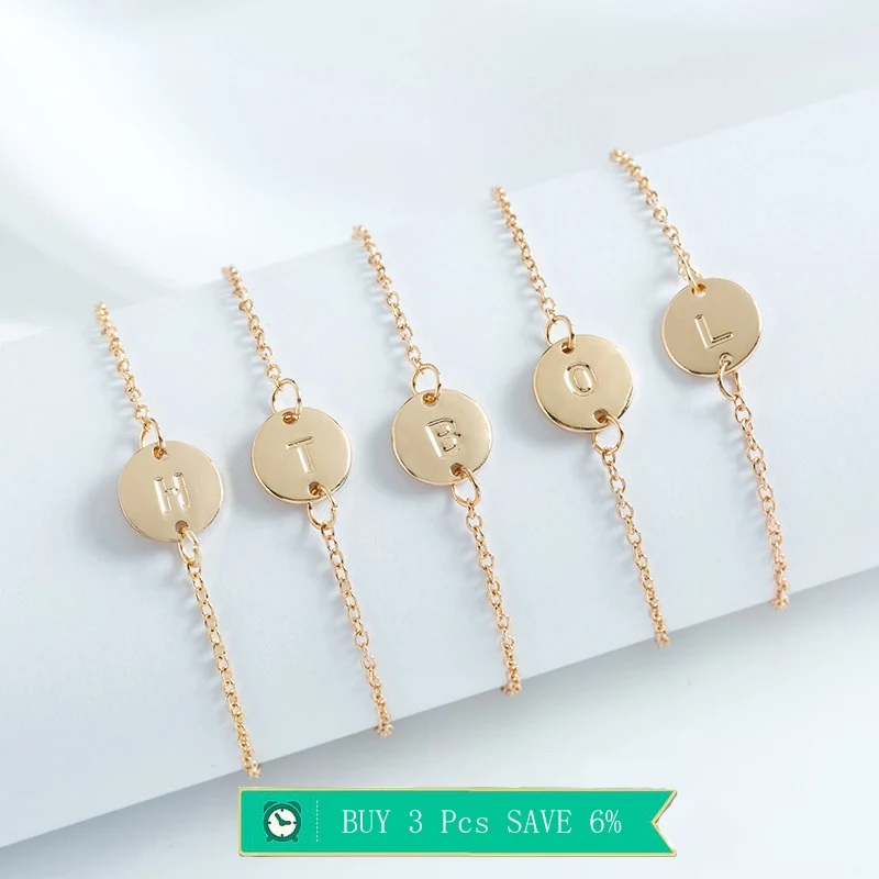 Женский Круглый браслет с подвеской в виде английского алфавита 26 дюймов |