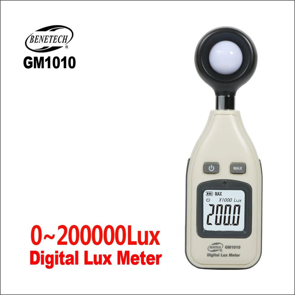 

BENETECH Digital Light Luxmeter Meters 0-20000 Lux Illuminometer Luminometer Photometer Lux/FC LM Tester GM1010 Light Meter Lux