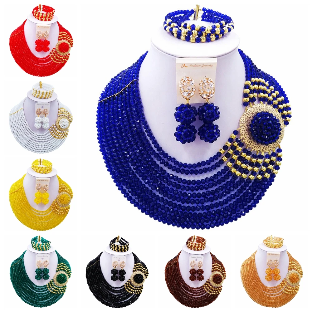 

ACZUV African Wedding Beads Jewelry Set 10C-DBPH001