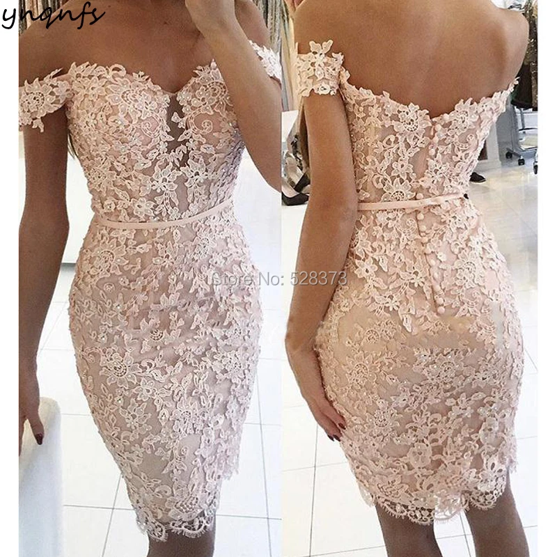 YNQNFS CD60 Vestido de Festa Curto халат коктейльное элегантное кружевное платье с аппликацией