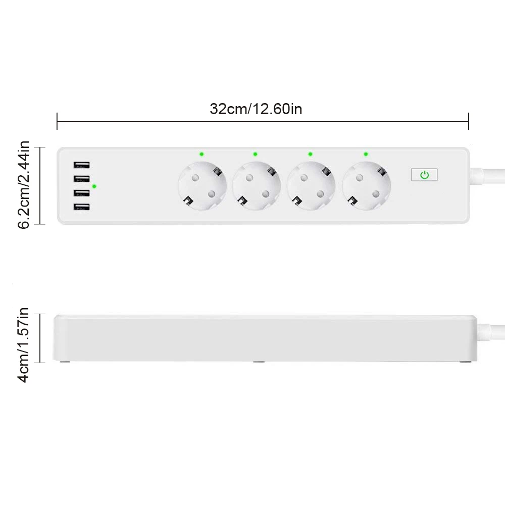 Французский стандарт WiFi умная полоса питания 4 типа E розетки USB порта приложение