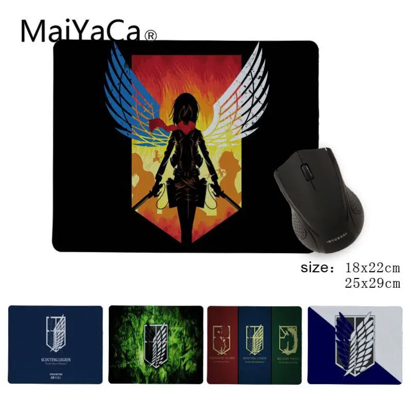 

Новинка от MaiYaCa, классный Коврик для компьютерной мыши с логотипом атаки на Титане, толстый удобный коврик для клавиатуры из натурального ка...