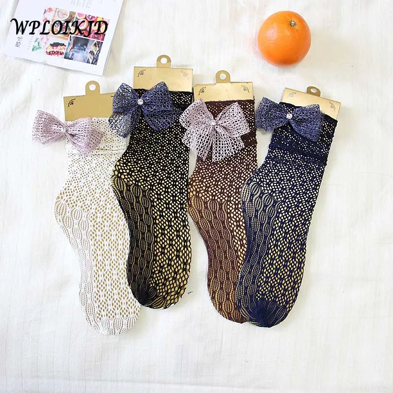 

[WPLOIKJD] Роскошные прозрачные галстук-бабочка с жемчужиной элегантные носки женские дышащие носки