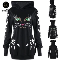 sweatshirt cat pocket big size hoodies women 5xl poleron mujer 2021 kawaii harajuku paw hoodie with cat ears tunic long sleeve