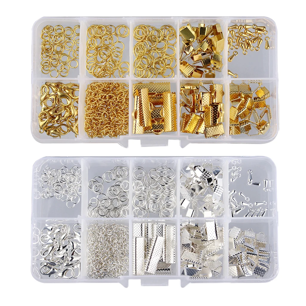 2 комплекта ювелирных изделий стартовый набор с застежками лобстерами кольцами